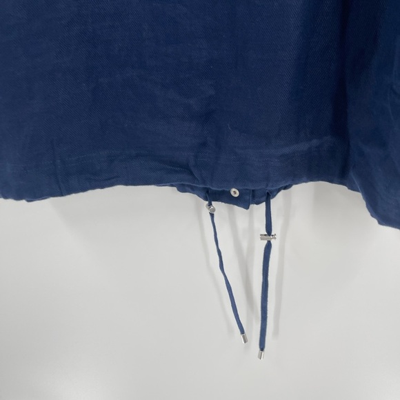 Chico's Womens Drawstring Hem 3/4 Sleeve Linen Jacket Lightweigh Blue Size 16/18 - Picture 10 of 10